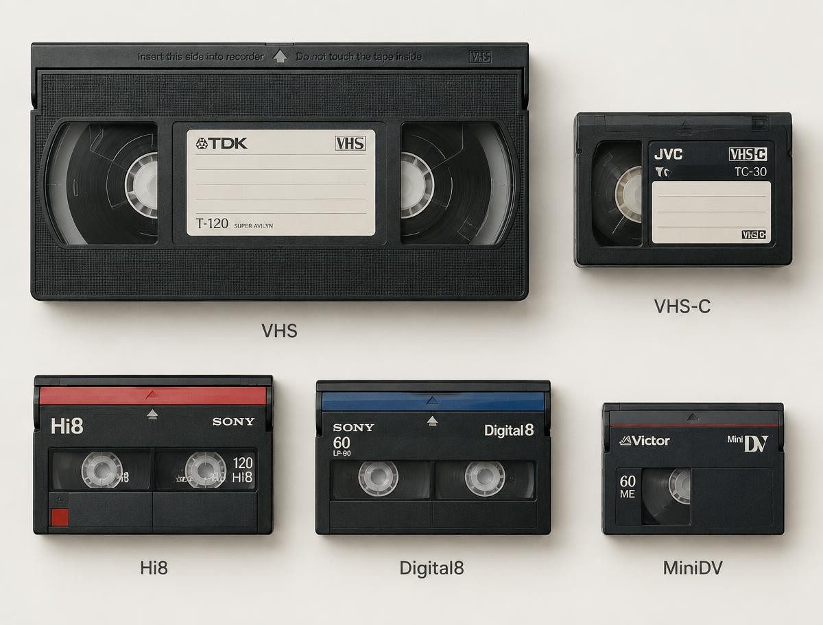 VHS, VHS-C, Hi8 and MiniDV tapes transferred in East Kilbride