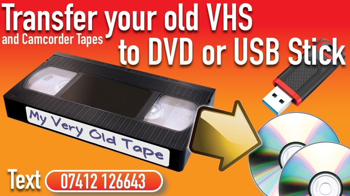 Transfer old VHS and camcorder tapes to DVD or USB in East Kilbride